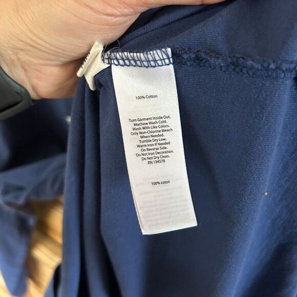 Vineyard Vines Shirt XS Navy Flags Men’s Long Sleeve Collar Prep Nautical - Flaw - Picture 9 of 13